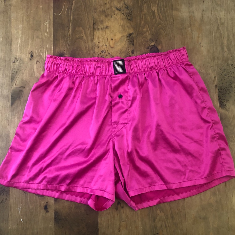 Savage X Fenty Pink Satin Boxers / Satin Shorts - Medium